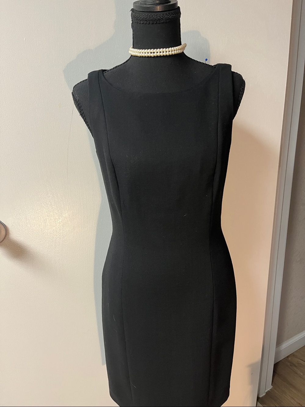 Classy Ann Taylor Black Sleeveless Sheath Dress.
